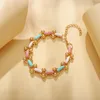 Charm Bracelets VSnow Exquisite Multicolor Enamel For Women Chunky Chain Metallic Hollow Out Round Ball Accessories