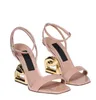 Women sandal high heel Keira calfskin sandals ankle-strap buckle open toe Gold-plated Carbon designer Pumps Gladiator Sandalias With Box EU35-43