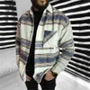 Men's Casual Shirts Mens Plaid Checked Flannel Shirt Casual Loose Long Sleeve Blouse Tops Men Social Shirt Jacket Clothes 230322