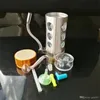 Hookahs yajie panela de aço inoxidável, acessórios de bongos de vidro por atacado, fumantes de cano de água de vidro,