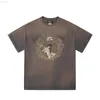 Men's T-shirts High Saint Michael Wash Old Short Sleeve Fashion Vintage Print Couple T-shirt Men03B5 1805RV