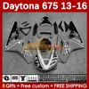 Motorcykelmässa för Daytona 675 675R 2013 2014 2015 2016 Bodywork 166no.127 Daytona675 Body Daytona 675 R 13 14 15 16 2013-2016 OEM Moto Fairings Glossy Grey