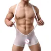 Underskjortor män stretch tight unitard leotard sexig brottning singlets neddies kroppskläder underkläder gay spänning jockstrap jumpsuit