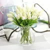 Decorative Flowers Tulip Wedding Hand Bouquet Silk Flower Artificial Home PU Mini