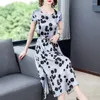 Casual Dresses 2023 Summer Dress Women's Dot Printed Silk Fashion Party Ladies Limited Time Offer Direct Sales