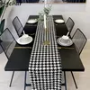 Bordslöpare Table Runner Houndstooth-Print Ins Modern European Style Home Textil Decoration Elegant Restaurant Dinner Party Heat Insulation 230322