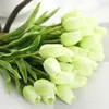 Decorative Flowers Tulip Wedding Hand Bouquet Silk Flower Artificial Home PU Mini