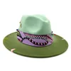 Basker Rose Bright Diamond Accessories Hand Sydd fedora hatt oregelbunden färg justerbar unisex filt jazz