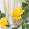 Kwiaty dekoracyjne sztuczna róża girland winorośl Symulacja jedwabne zielone rośliny ślubne wiszące rattan domowe centrum handlowe