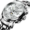 Relógios de pulso JSDUN Top Automatic Watch Men Watches Mechanical Sapphire Big Dial for Husband Clock Relogio Masculino