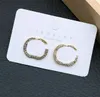 Mode 18K GOUD GOLD TASSEL Designer Letters Stud Long Earring Crystal Geometric Luxury Brand Women Rhinestone Pearl Wedding Party Joodlry Accessoires