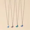 Naszyjniki wiszące lxy-w moda vintage srebrny łańcuch kolorów Choker Naszyjnik dla kobiet Boho prosty kolorowy prezent biżuterii z motyla