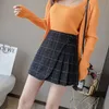 Skirts Plaid Skirt Shorts Women Winter Wool Pleated Skirt Korean Fashion Irregular A Line High Waisted Jupe Package Hip Skirts 230322