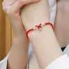 Charm Armbänder 2023 Chinesisches Jahr Trendy 12 Sternzeichen Tier Rote Schnur Armband Paar Niedlicher Tiger Verkauf Valentinstag Geschenk Handschmuck Weiblich