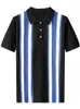 Heren Polos 2023 Zomermode Polo T -shirt met korte mouwen Polo T -shirt Heren Casual gestreepte herenkleding Shirts Mens Slim Fit Poloshirt A40