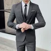 Ternos masculinos Blazers Ternos de casamento para homens JacketsPantsvest Suits Sets Groom Groom Formal Dress Vestido Masculino Business Casual Slim Fit Size Tamanho 6XL 230322