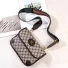 Taillenbeutel Luxus -Umhängetasche Sattel Designer Mondbag Handtaschen braune Blumenmänner Tasche Brand Brief Leder Crossbody Braune Plaid Taillenbeutel