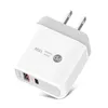 AC Quick Charge QC3.0 PD Laddare 25w USB Typ C Mobiltelefon Väggladdare Adapter För iPhone Samsung EU UK US Plug Dual Ports Snabbladdare med box