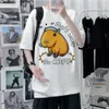 Camisetas masculinas Capibara Top Men Designer de quadrinhos Funny Top Male Designer Roupos Capybara Camiseta engraçada Kawaii Streetwear Roupas W0322