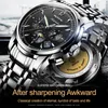 Relógios de pulso JSDUN Top Automatic Watch Men Watches Mechanical Sapphire Big Dial for Husband Clock Relogio Masculino