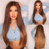 Synthetic Wigs Easihair Blonde Mixed Brown Lace Front Wigs Long Straight Natural for Women Silk Frontal Synthetic Wig Heat Resistant 230227