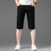 Jeans dunne heren casual vijfpunts broek 2023 zomer high-end slanke rechte zwarte shorts mannen