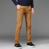 Calça calças calças homens negócios letos algodão reto calça elástica de garoto elástico slim fit