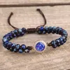 Charm Bracelets Reiki Healing Natural Stone Rope Wrap Royal Blue Opal Emperor Empire Turquoises Bangles For Women Girls Friendship