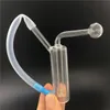 Mini bruciatore a nafta in vetro Bong Narghilè Pipa ad acqua Spessa Pyrex Clear Heady Recycler Dab Rig Bong a mano per fumare