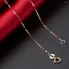 Ketens puur 18k rose gouden vaste ketting vrouwen kleine doosketen 40-45cml kenmerk au750