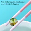 Chopsticks 1Set Pink/Blue Nice Gifts Cartoon Panda Non-slip Training For Kid Children Portable Tableware PP/Silicone