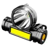 Highlight Led Headlamp Double source de lumière COB Phares Étanche USB Rechargeable Phares Pêche en plein air Chasse Tête Lampe Lumières