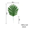 Decorative Flowers Artificial Tropical Palm Leaves Green Gold Plant Jungle Party Decoration Summer Wedding Birthday Table Setting