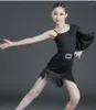 Stage Wear Children Black Red Blue Gold Sexy Tassel Latin Dance Dress Fringe Sequin Salsa Ballroom Tango Cha Rumba Samba Dresses