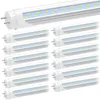 T8 4FT LED Tube Light Bulbs, 24W 6000K-6500K, 3000LM, 48 Inch LED Replacement for Flourescent Tubes, Remove Ballast, Dual-end Powered, Clear, 4 Foot Garage Warehouse