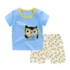 Kledingsets Baby Boys Girls Cartoon 100% katoenen kinderen T -shirts Zomer geboren baby Sport 2 -delige T -shirt Toddler Girl -kleding 230322