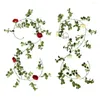 Fleurs décoratives Simulation fleur vigne réaliste élégant beau travail fond de mariage eucalyptus camélia faux pour la fête