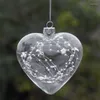 Décoration de fête 2 pièces/paquet largeur 9cm pendentif en verre Transparent en forme de coeur cintre de jour de noël mariage accessoire en direct ornement suspendu