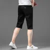 Jeans dunne heren casual vijfpunts broek 2023 zomer high-end slanke rechte zwarte shorts mannen