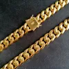 cuba chains 18K Gold Plated Necklace High Quality Miami Cuban Link Chain Necklace Men Punk Stainless Steel Jewelry Necklaces