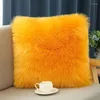 Pillow Nordic Plush Square Chair Sofa Bed Head Back Imitation Wool Modern Simple Leisure Home Decoration