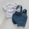 Ensembles de vêtements Xinyu été bébé costume mode Denim bretelles t-shirt à manches courtes 2 pièces ensembles 2023 décontracté nouveau-né infantile fille vêtements enfant en bas âge costume Z0321