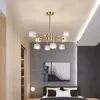 Lustres Moderne En Verre Transparent LED Lustre Plafonnier Maison Salle À Manger Chambre Lampe Repas Cintre Éclairage Intérieur Décoration