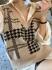 Damesvesten Abrini Sweater Vest Women Japan Preppy Style gebreide V-hals tanks Tops Oversize pullovers trui Vest voor vrouwen Spring 230322