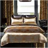 Ensembles de literie Couettes de lit de luxe Luxe 3pcs Accueil Set Jacquard Couette Lits Drap Twin Single Queen King Size Literie 473 V2 Dr Dhgrn