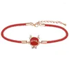 Charm Bracelets 2023 Ano Chinês Trendy 12 Zodiac Animal Red String Bracelet Couple Cute Tiger Sale Dia dos Namorados Presente Joias Femininas