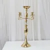 Decorazione Gold Plating 5 Arms Wedding Candelabra / Candelabra d'oro / Porta di candele iMake697