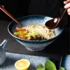 Bols 9 pouces Style nordique Bol Ramen Vaisselle japonaise Céramique 8 pouces Soupe Douli Nouilles froides