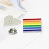 LGBT Party Art Rainbow Custom Enamel Pins Flag Love Heart Brooches Bag Shirt Lapel Pin Rainbow Clouds YES Gesture Badges Jewelry Gifts