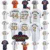 Yordan Alvarez Camisa de beisebol Jose Abreu Jeremy Pena Alex Bregman Kyle Tucker Jose Altuve Framber Valdez 53 Javier Chas McCormick Josh Hader AINDA TIPPIN Nolan Ryan